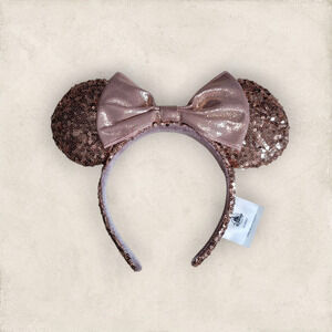 Disney Rose Gold Sequin Minnie Mouse Ears Headband